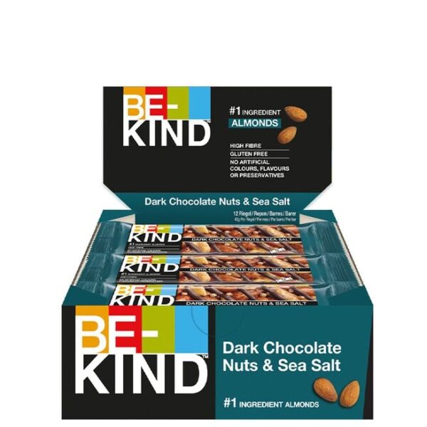 12 x BeKind Core Bar 40 g Dark Chocolate Nuts & Sea Salt - Be-kind