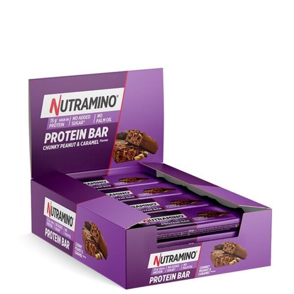 12 x Nutramino Proteinbar, 55 g, Chunky Peanut & Caramel-nan