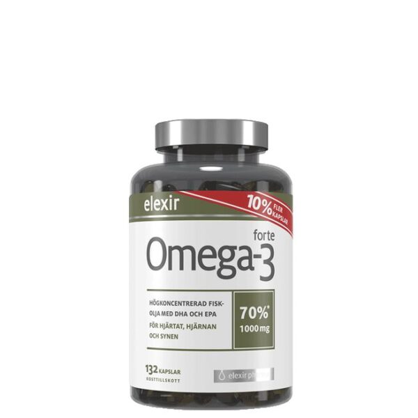 Omega-3 forte 1000 mg, 132 kapsler-Elexir Pharma