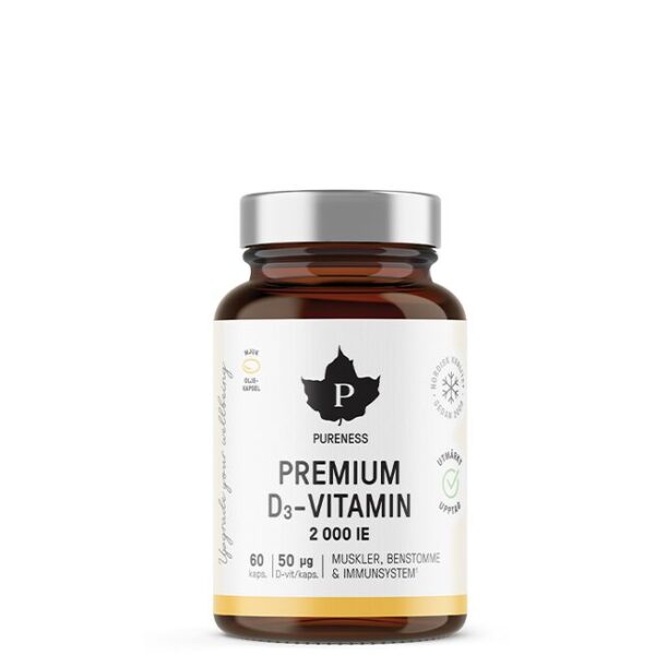 Premium D3-vitamin 2000 IE 60 kapslar-Pureness