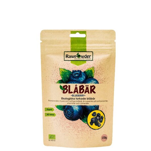 Tørkede Blåbær ØKO, 150 g-Rawpowder